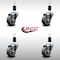 Service Caster 3'' SS Thermoplastic Rubber Wheel Swivel 1-3/8'' Expanding Stem Caster Set, 4PK SCC-SSEX20S314-TPRB-138-4 - alternate 4